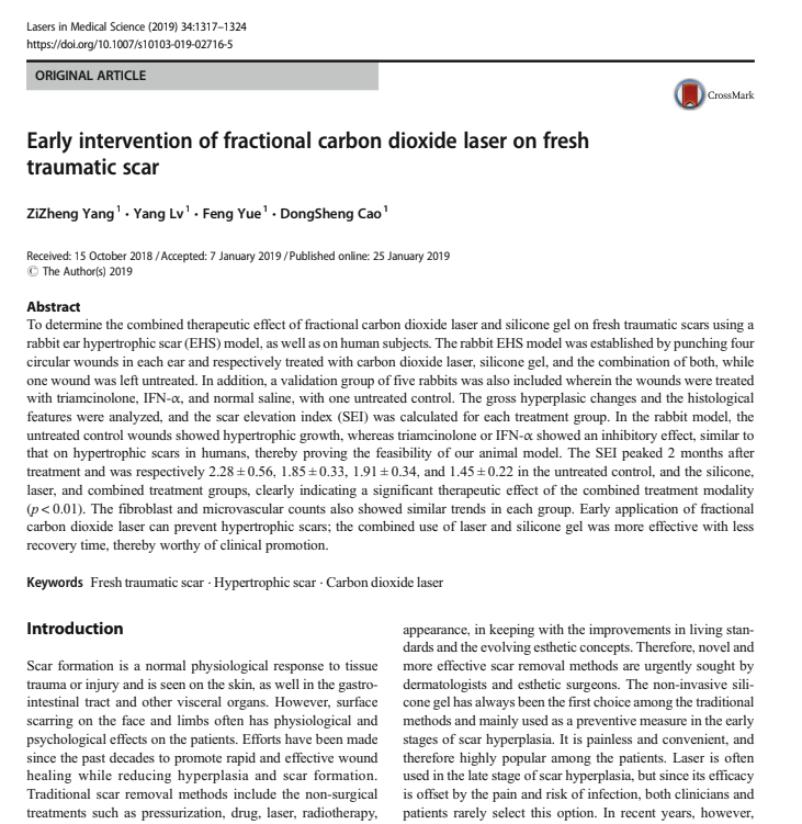 5Early intervention of fractional carbon dioxide