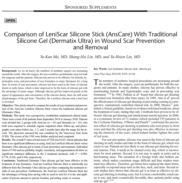 7Comparison of LeniScar Silicone Stick