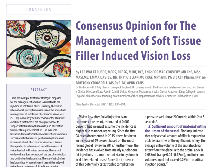 Consensus Opinion for The Management of Soft Tissue Filler